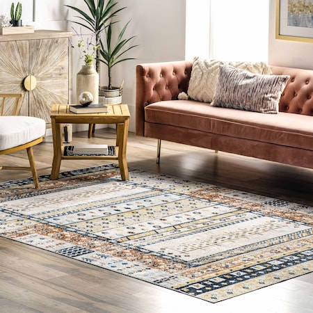 Nuloom Shannon Machine Washable Geometric Tribal Area Rug 4ft x 6ft KKON05A-406